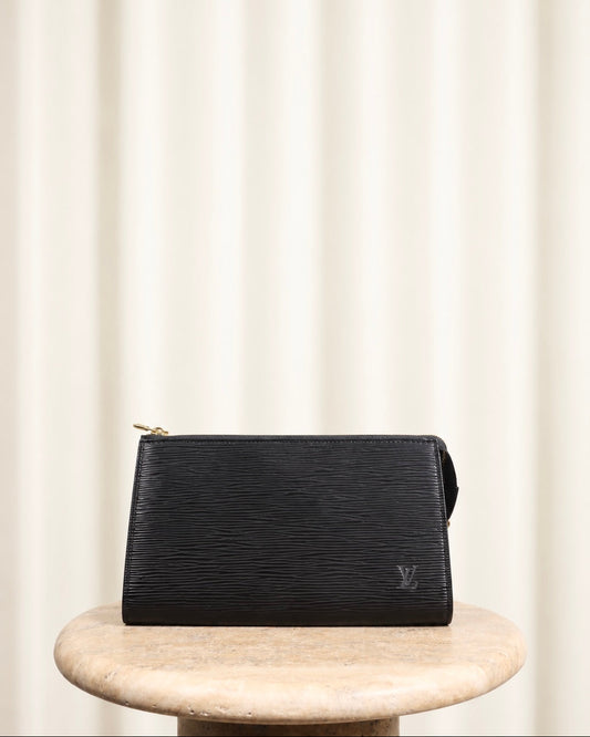 LV Black Epi Leather Pochette