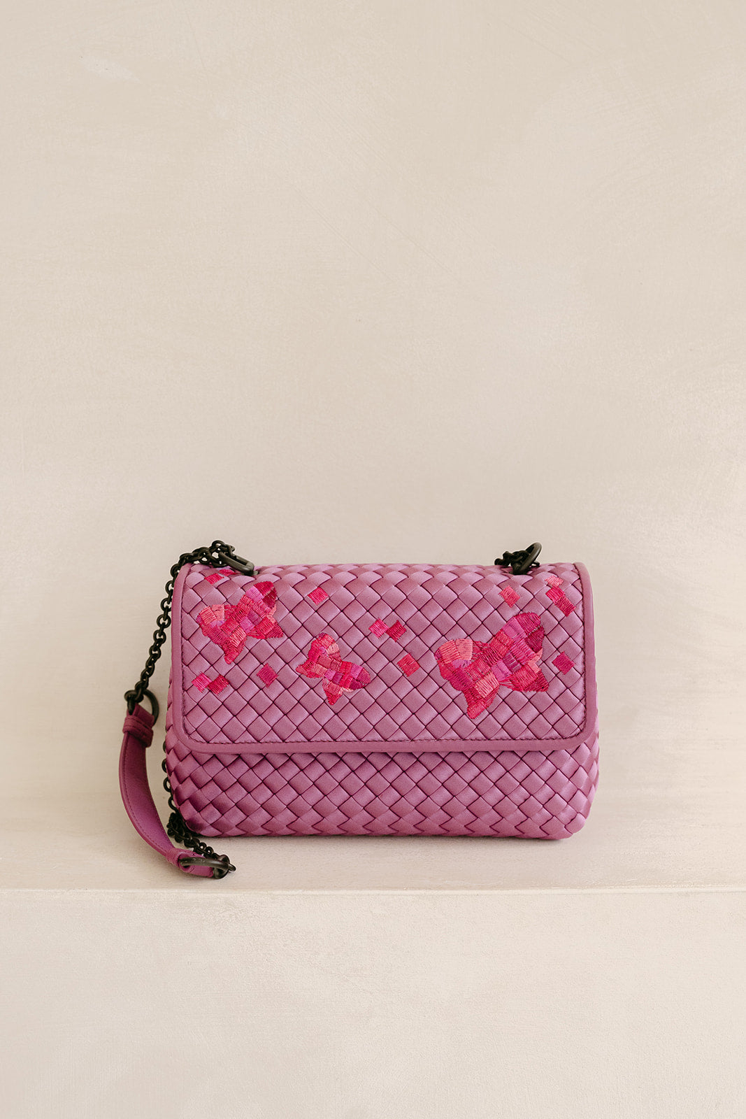 Bottega Veneta Satin Olimpia Butterfly Shoulder Bag
