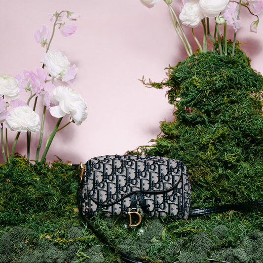 Christian Dior Navy Oblique Crossbody