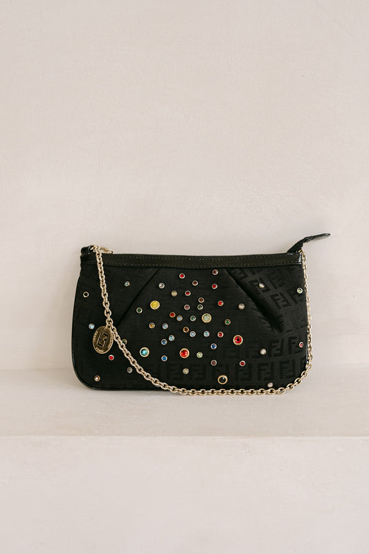 Vintage Fendi Multicolor Crystal Pochette