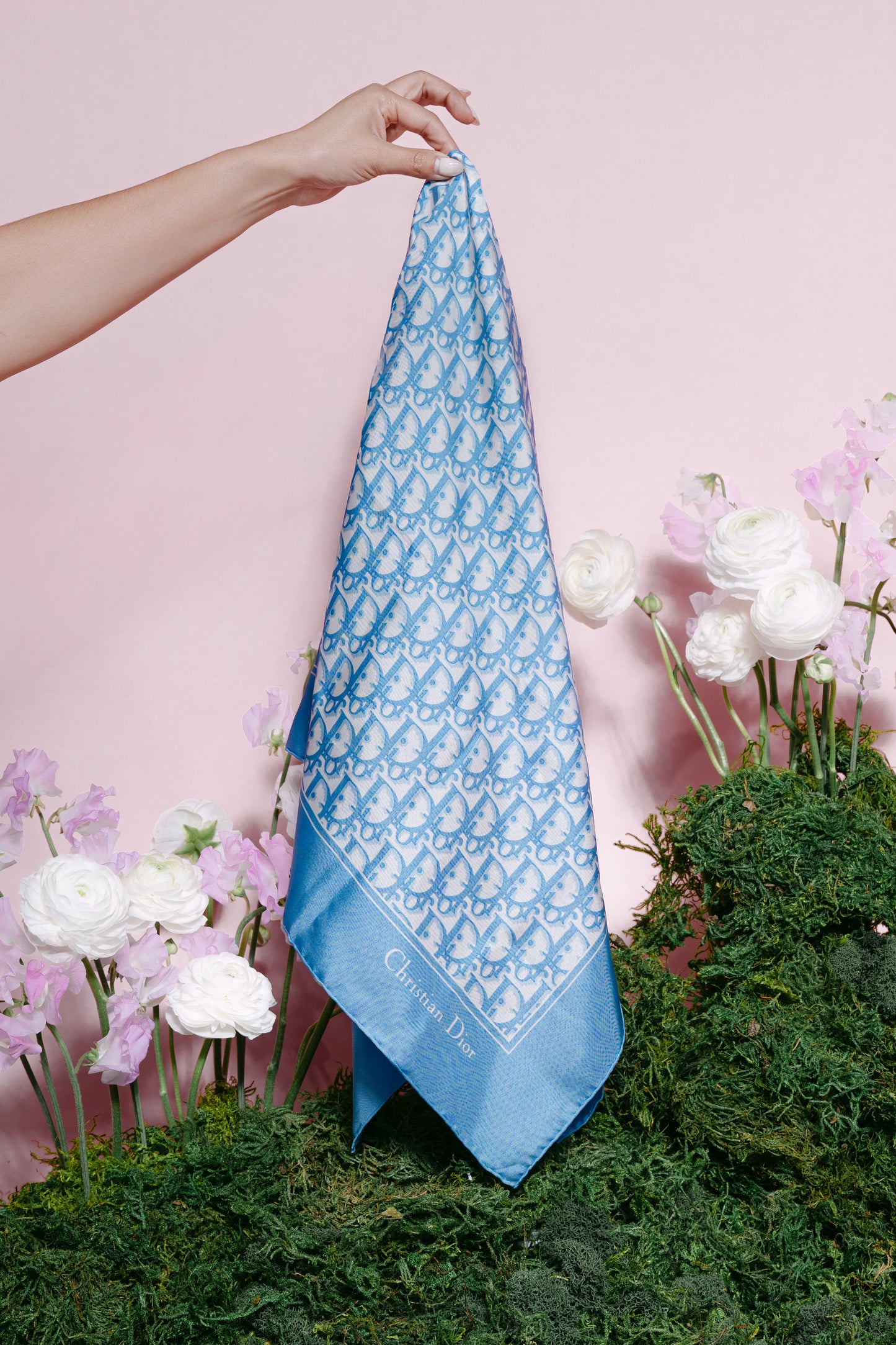 Christian Dior Silk Blue Scarf