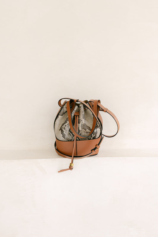 Loewe RARE Small Balloon Python & Leather Bag