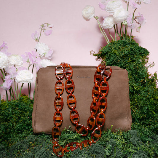 Christian Dior Brown Suede Vintage Shoulder Bag