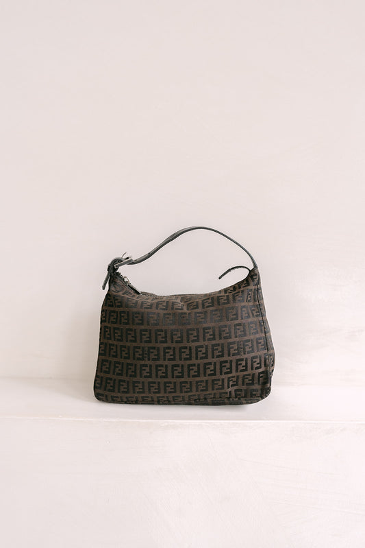 Fendi Zucchino Canvas Shoulder Bag