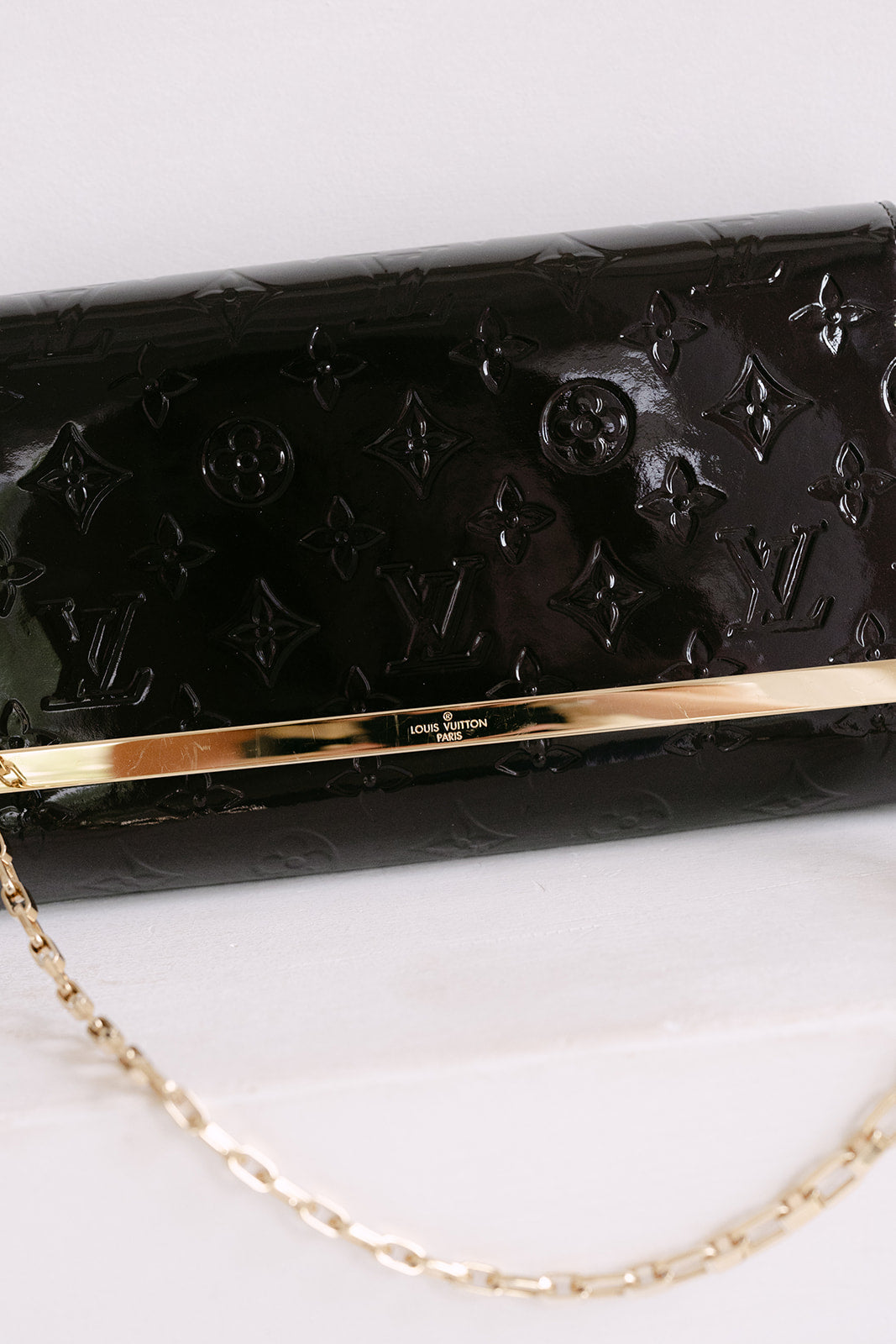 LV Vernis Amarante Ana Clutch