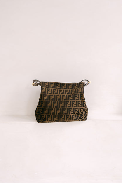 Fendi brown Zucca Canvas Hobo Bag