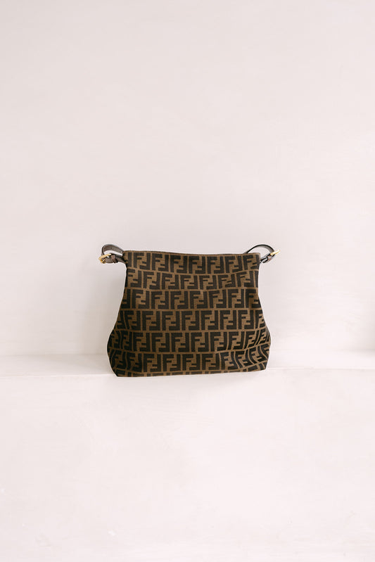 Fendi brown Zucca Canvas Hobo Bag