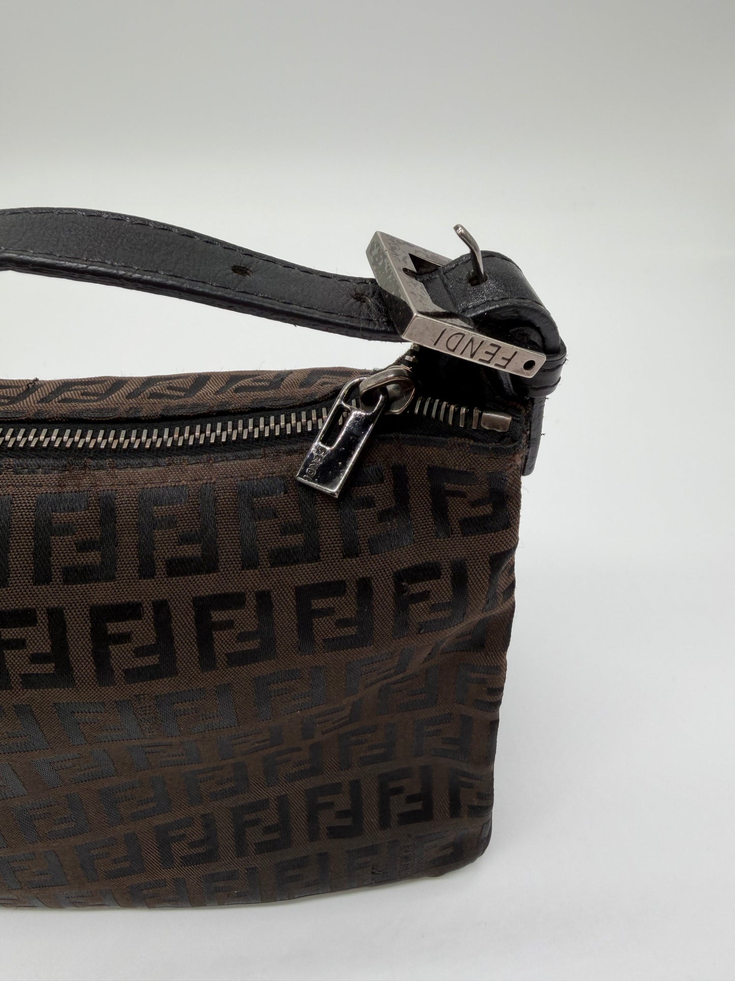 Fendi Zucchino Canvas Shoulder Bag