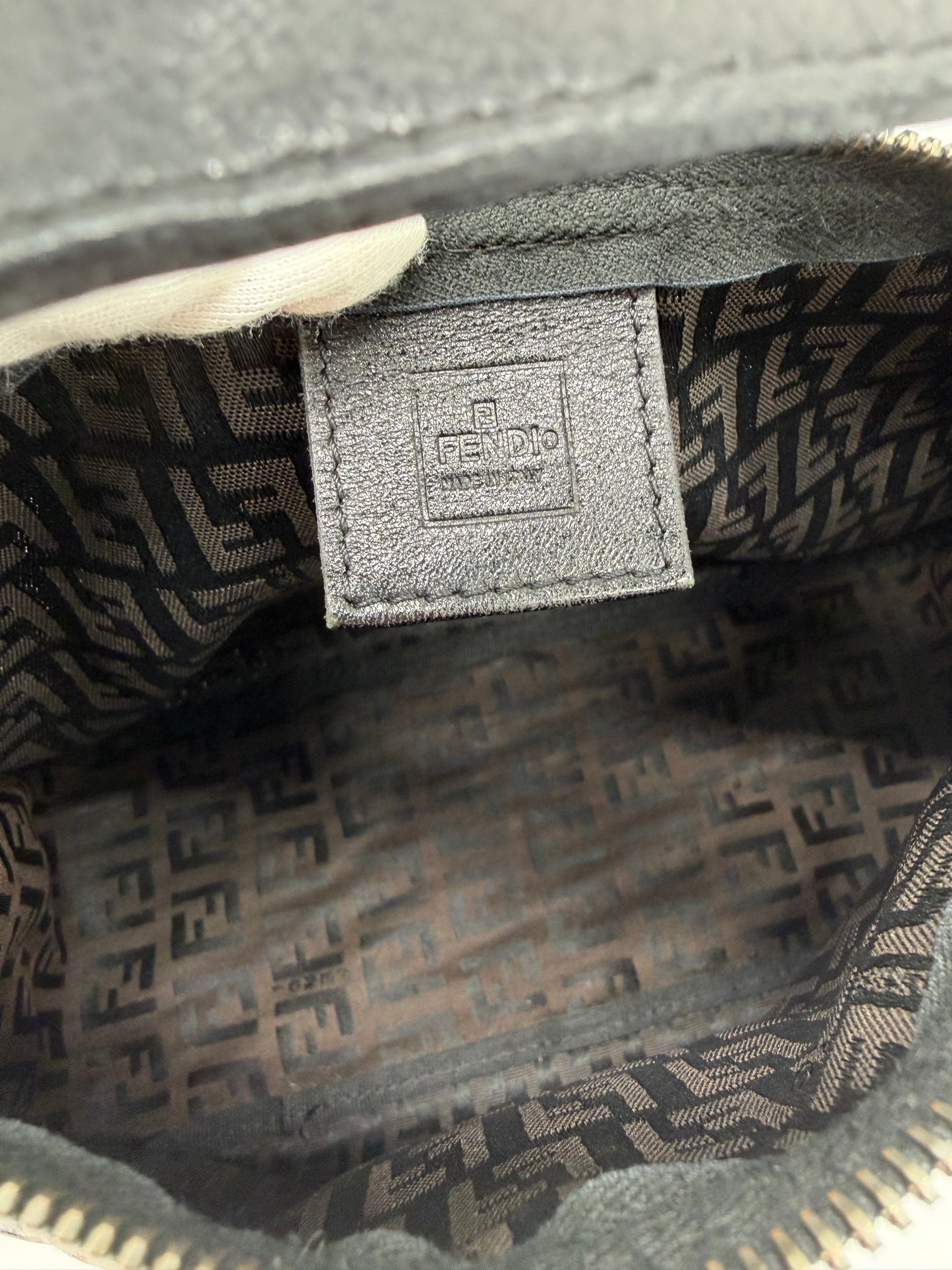 Fendi Zucchino Canvas Shoulder Bag