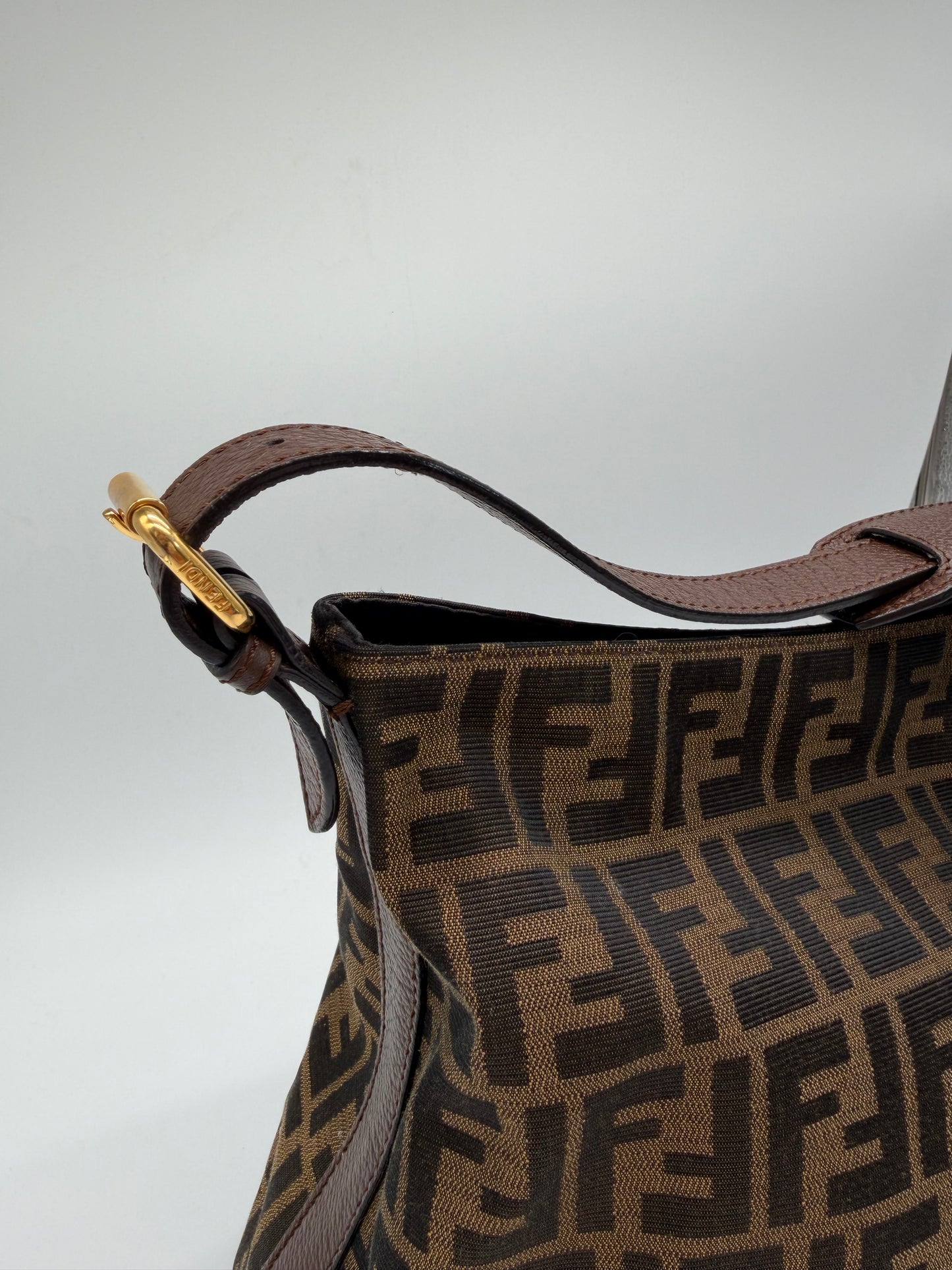 Fendi brown Zucca Canvas Hobo Bag