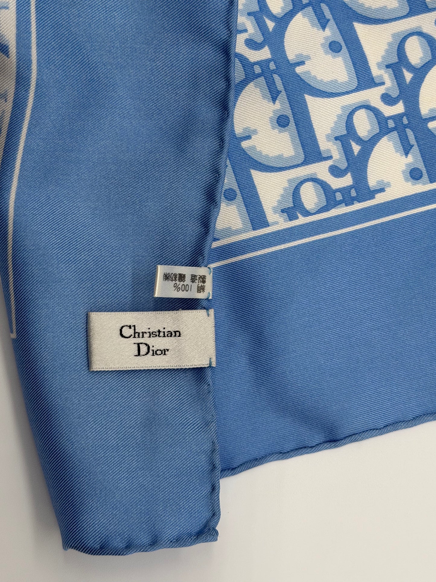Christian Dior Silk Blue Scarf