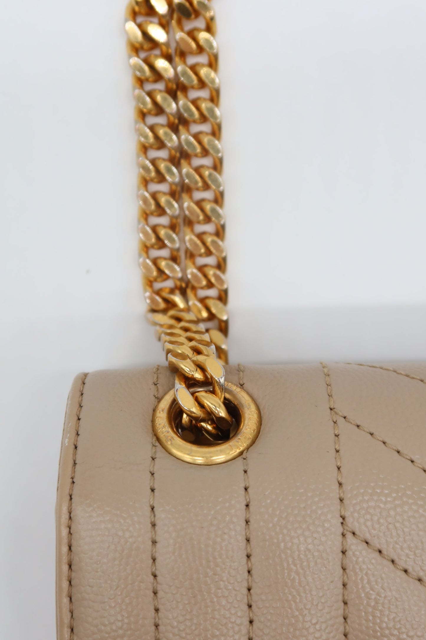 YSL Beige Envelope Shoulder Bag