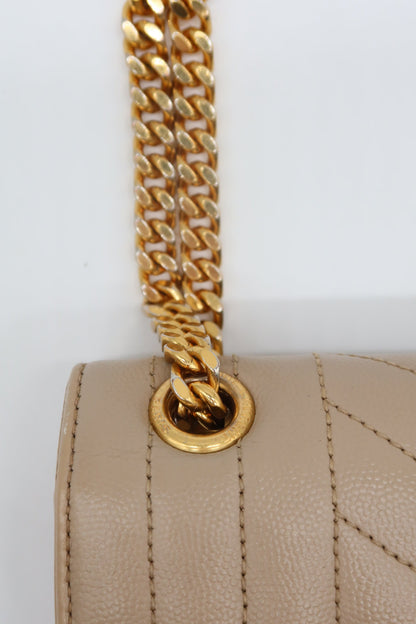 YSL Beige Envelope Shoulder Bag