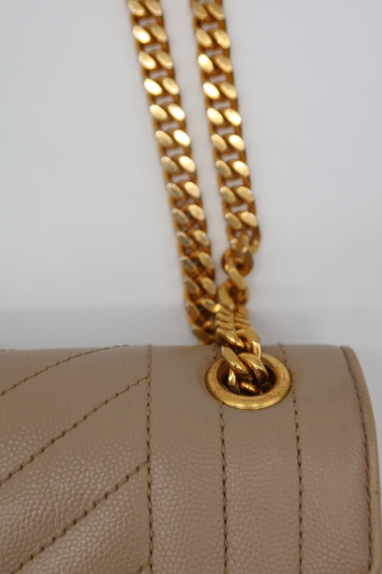 YSL Beige Envelope Shoulder Bag