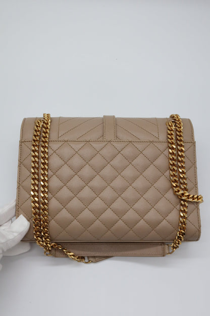 YSL Beige Envelope Shoulder Bag
