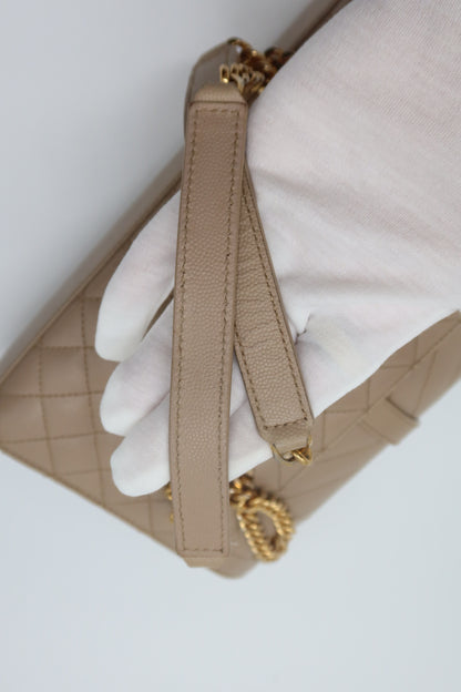 YSL Beige Envelope Shoulder Bag
