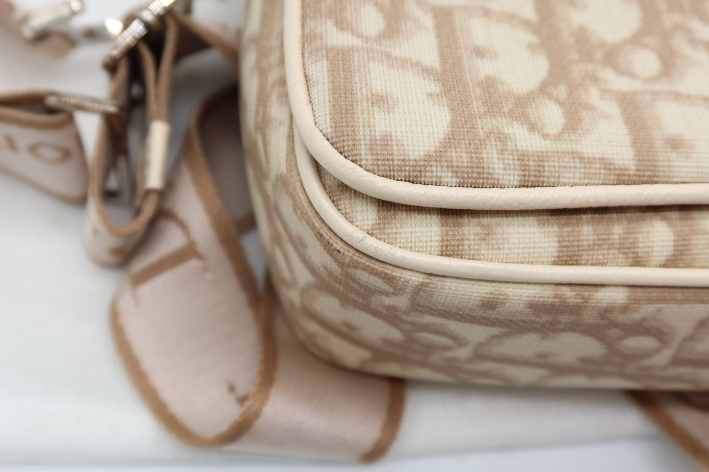 Vintage Christian Dior Trotter Beige Shoulder Bag