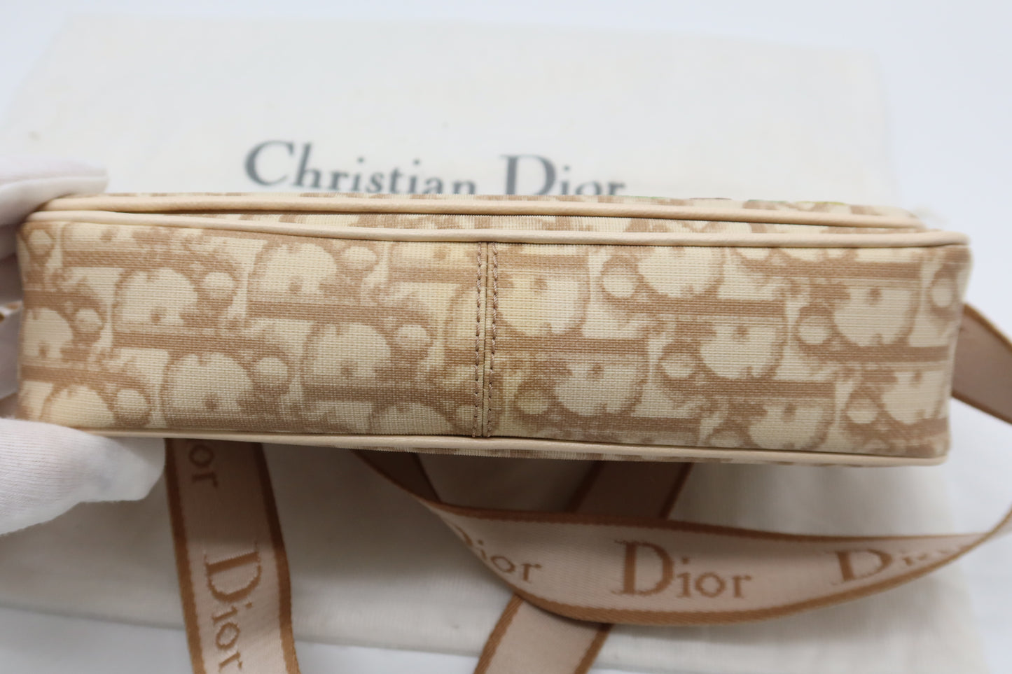 Vintage Christian Dior Trotter Beige Shoulder Bag