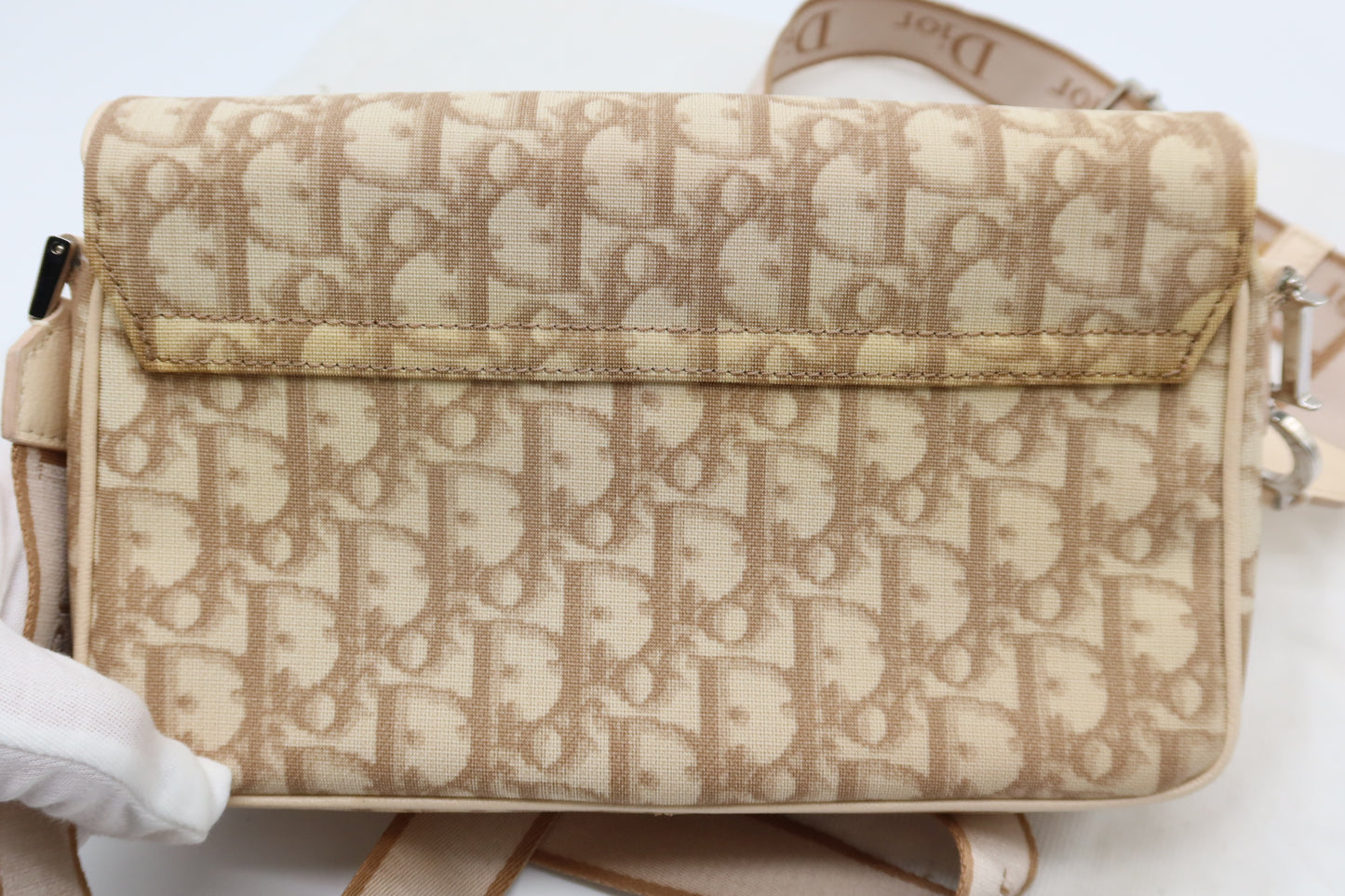 Vintage Christian Dior Trotter Beige Shoulder Bag