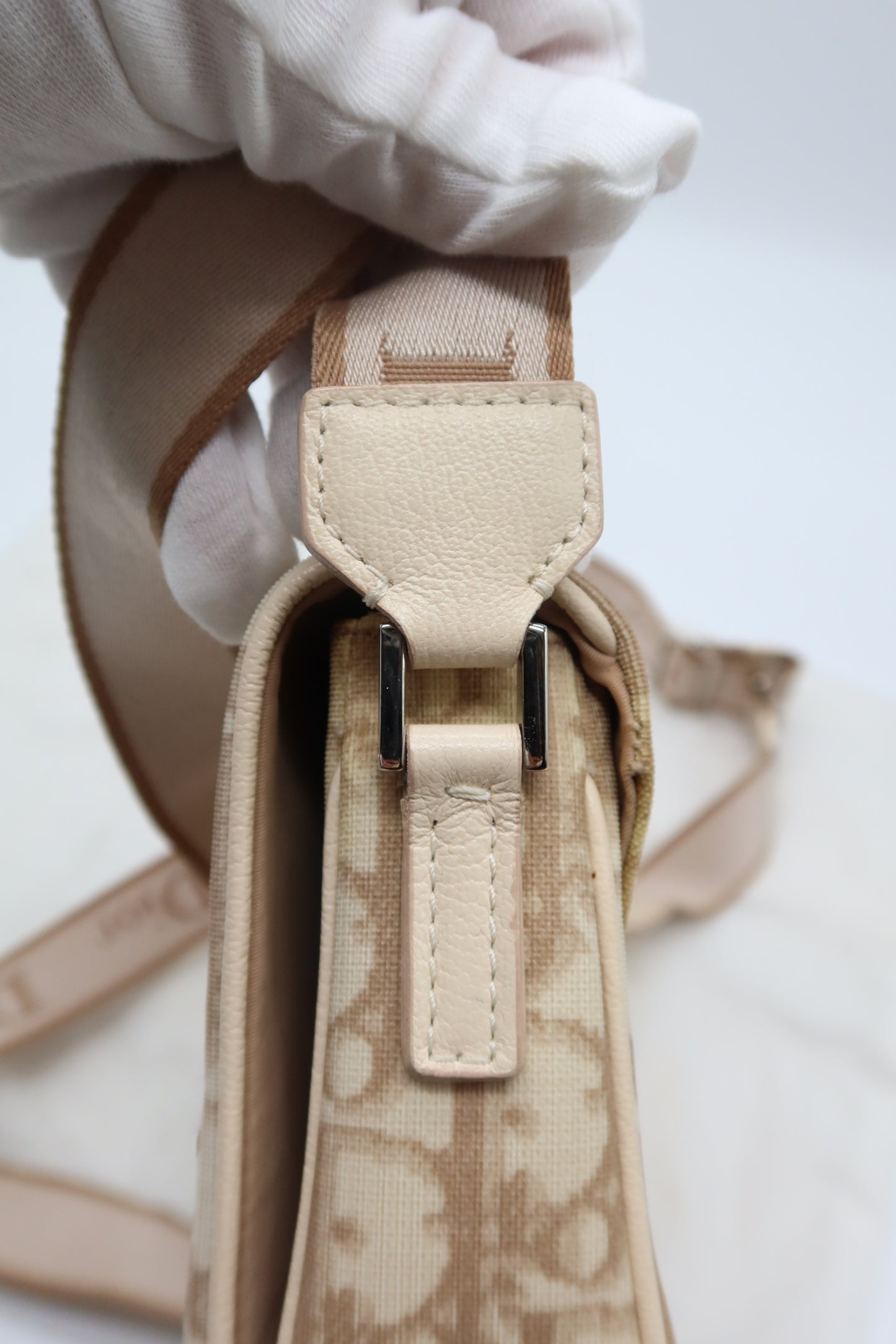 Vintage Christian Dior Trotter Beige Shoulder Bag