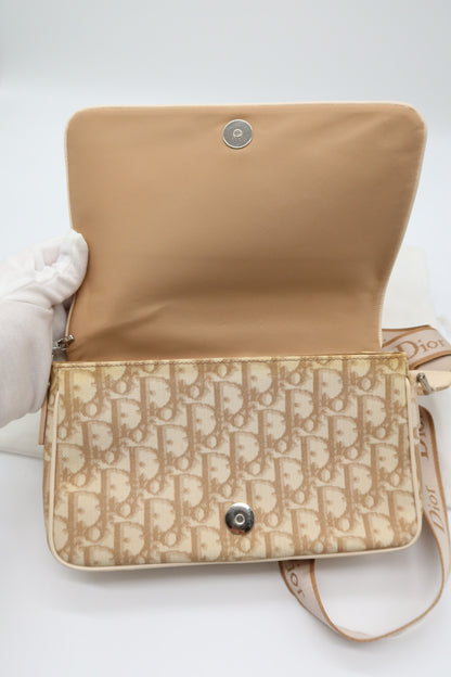 Vintage Christian Dior Trotter Beige Shoulder Bag