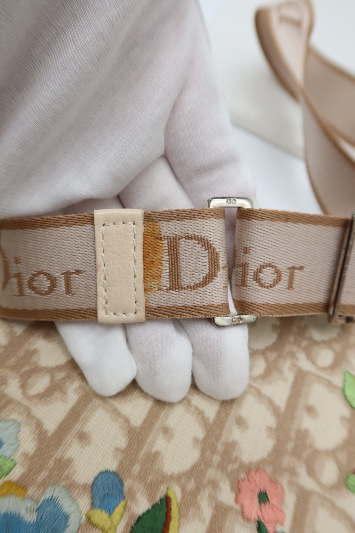 Vintage Christian Dior Trotter Beige Shoulder Bag