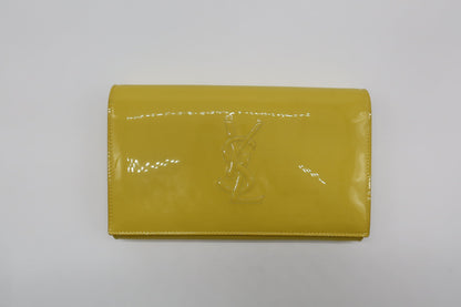 YSL Patent Leather Yellow Clutch