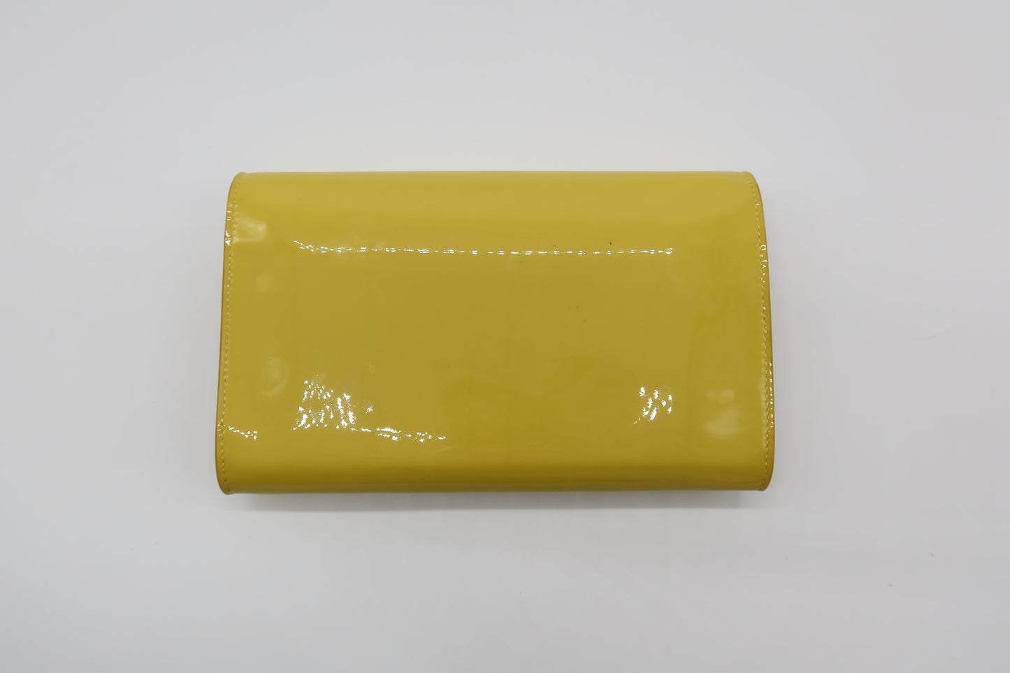 YSL Patent Leather Yellow Clutch