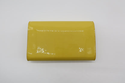 YSL Patent Leather Yellow Clutch