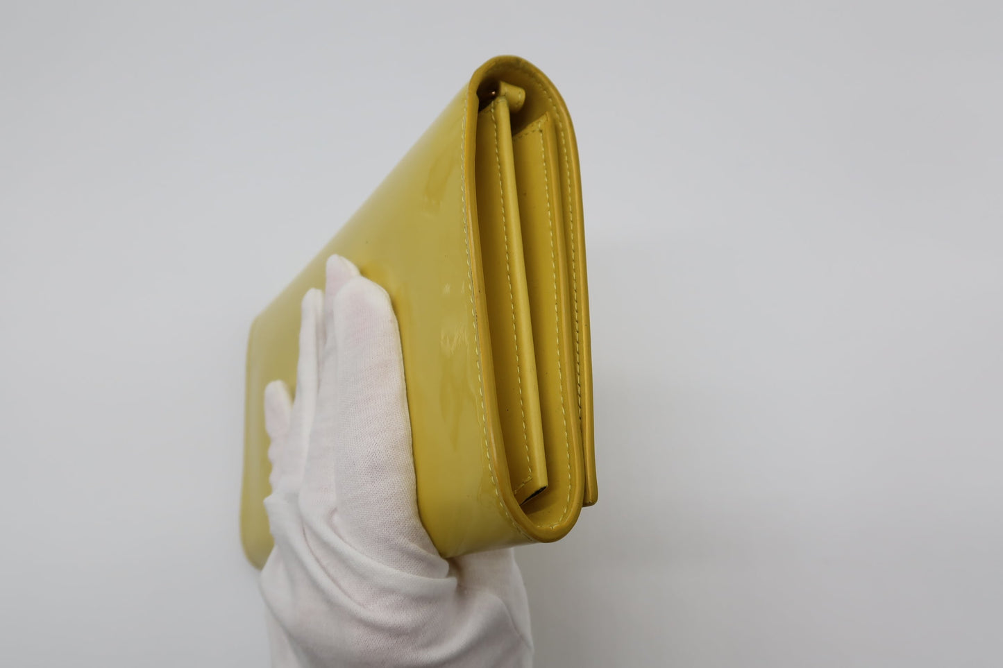 YSL Patent Leather Yellow Clutch