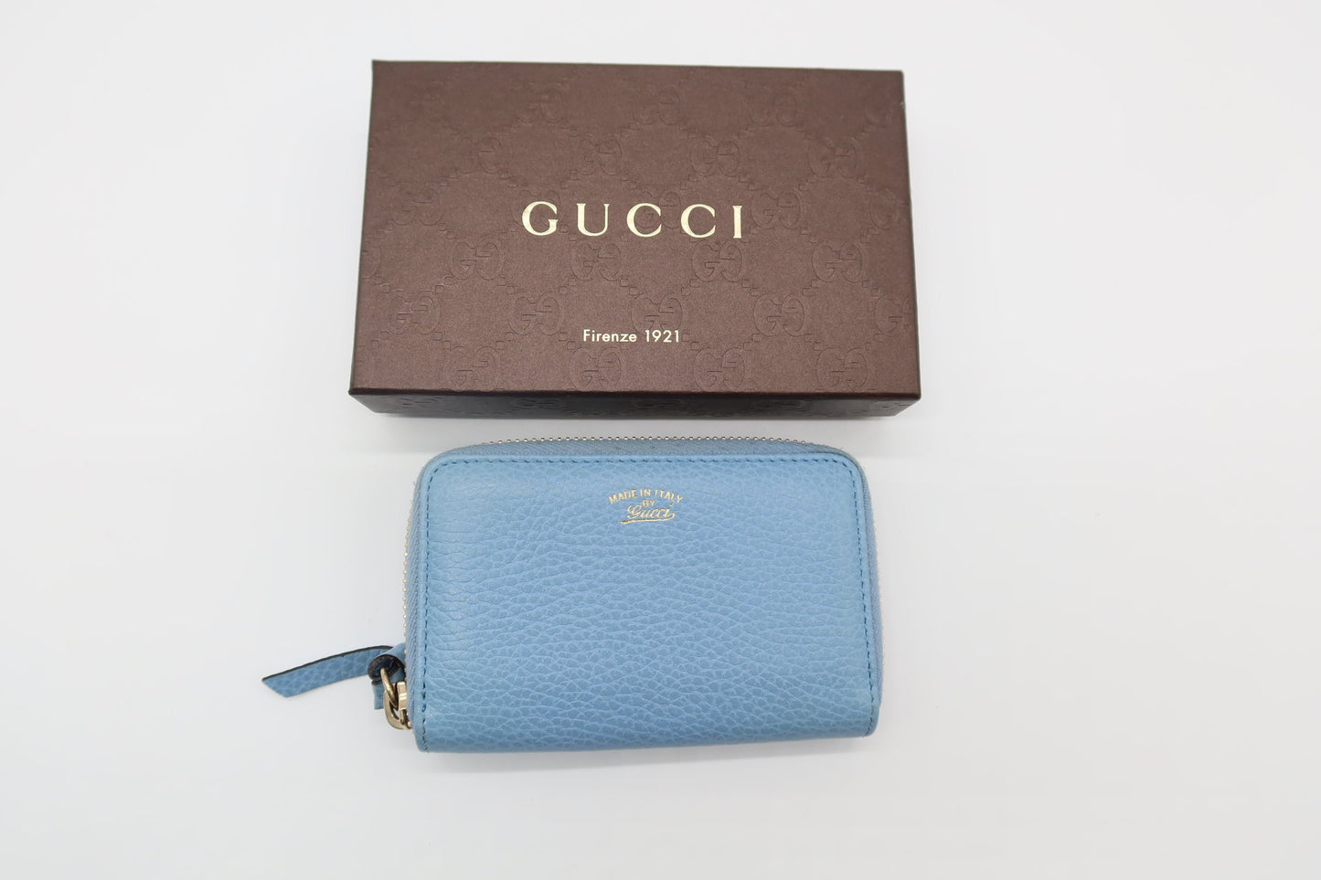 Gucci Calfskin Fold Zip Wallet