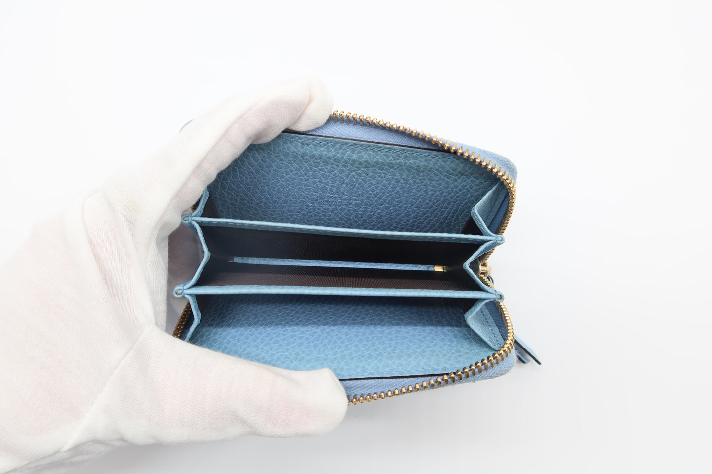 Gucci Calfskin Fold Zip Wallet