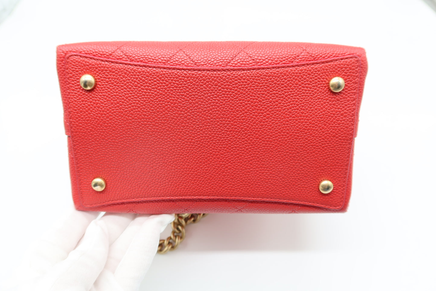 Chanel Red Caviar Leather Bucket Bag