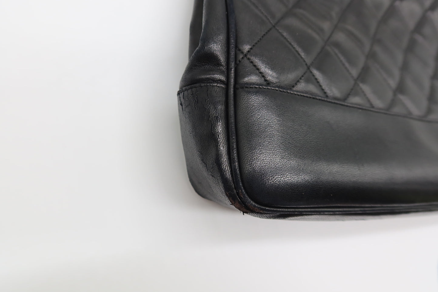'91-'94 Chanel Quilted Black Tote in Lambskin Leather