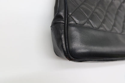 '91-'94 Chanel Quilted Black Tote in Lambskin Leather