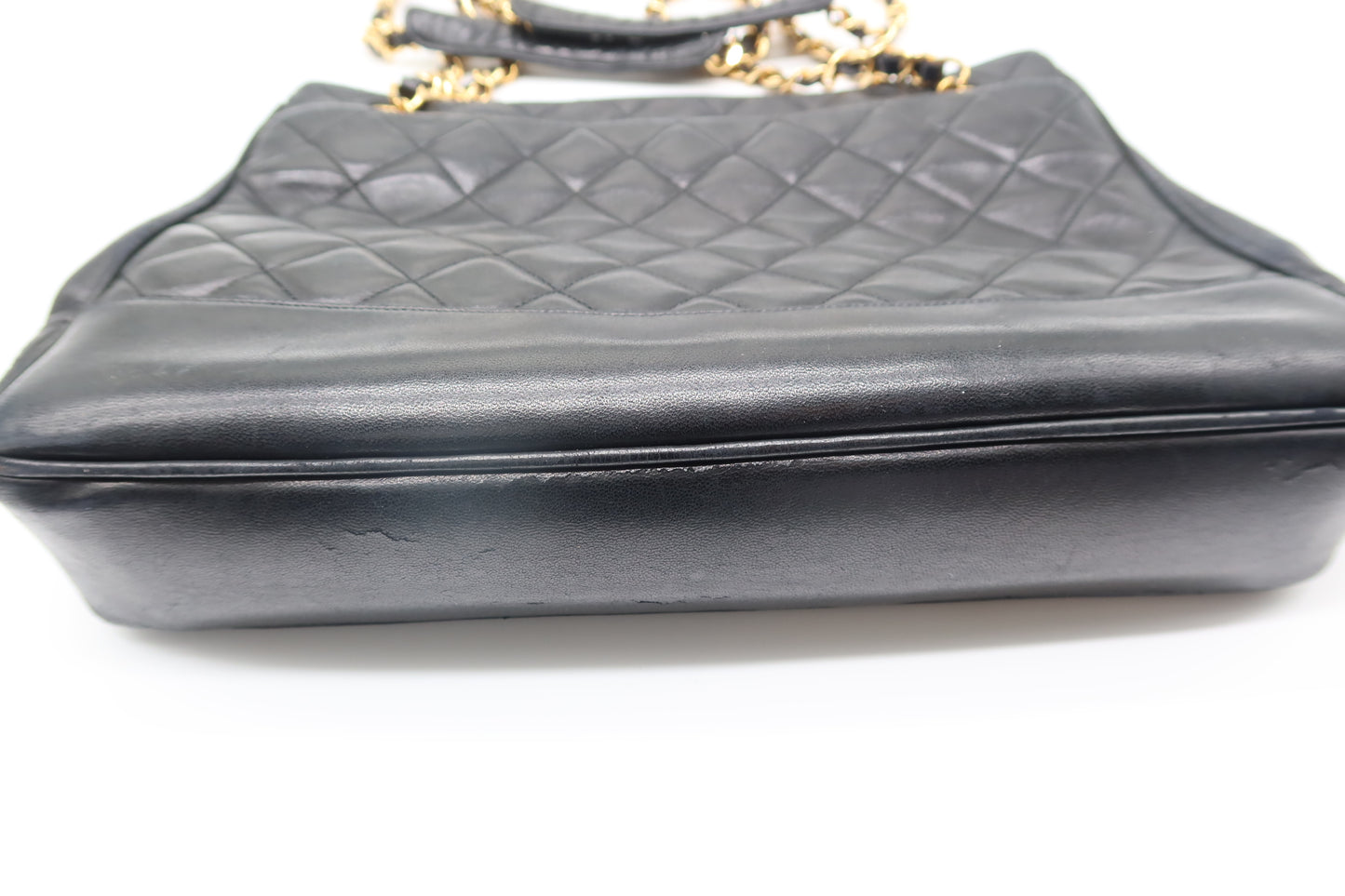 '91-'94 Chanel Quilted Black Tote in Lambskin Leather
