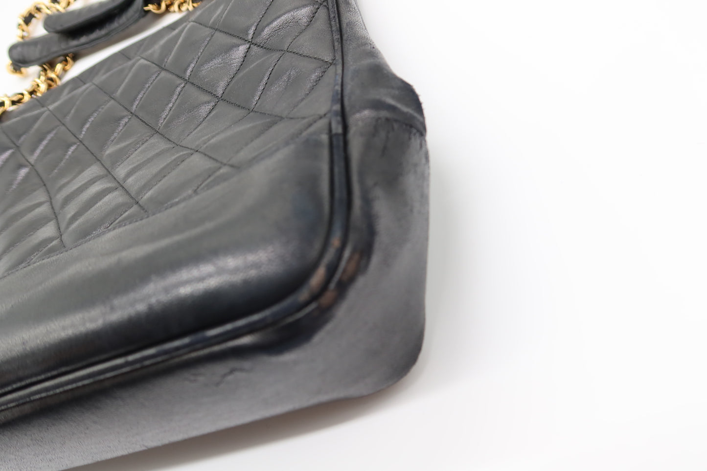 '91-'94 Chanel Quilted Black Tote in Lambskin Leather