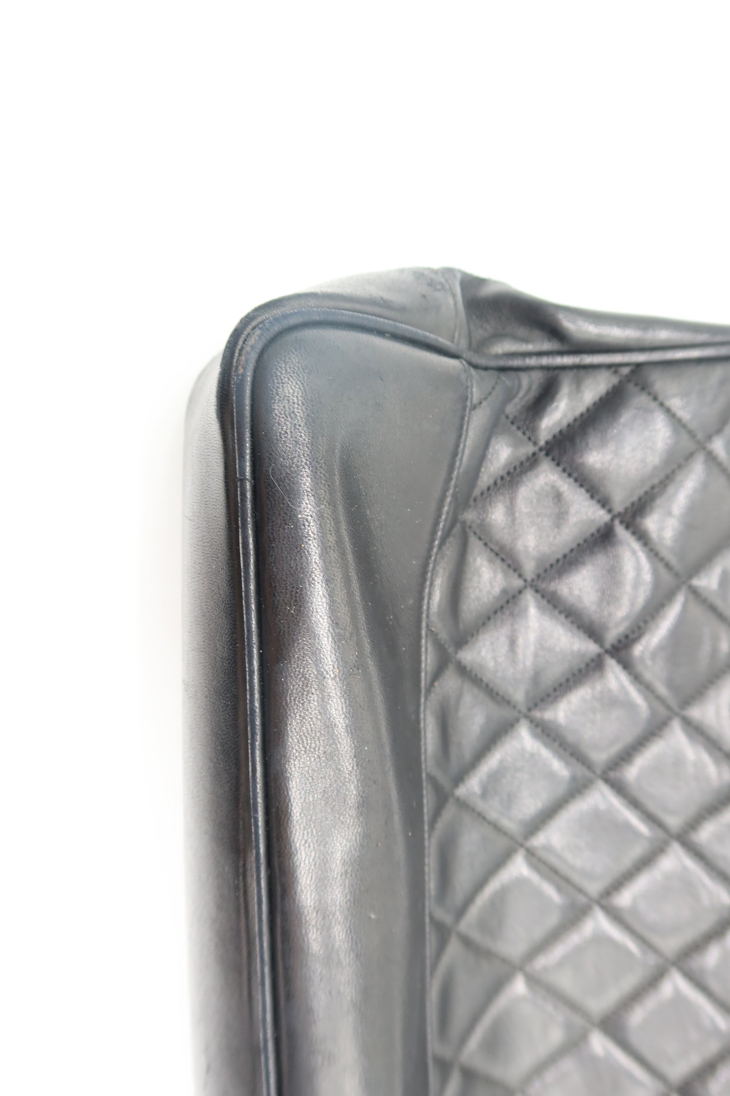 '91-'94 Chanel Quilted Black Tote in Lambskin Leather