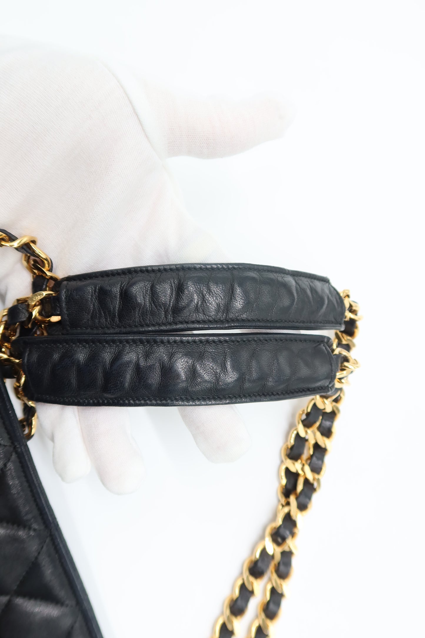 '91-'94 Chanel Quilted Black Tote in Lambskin Leather