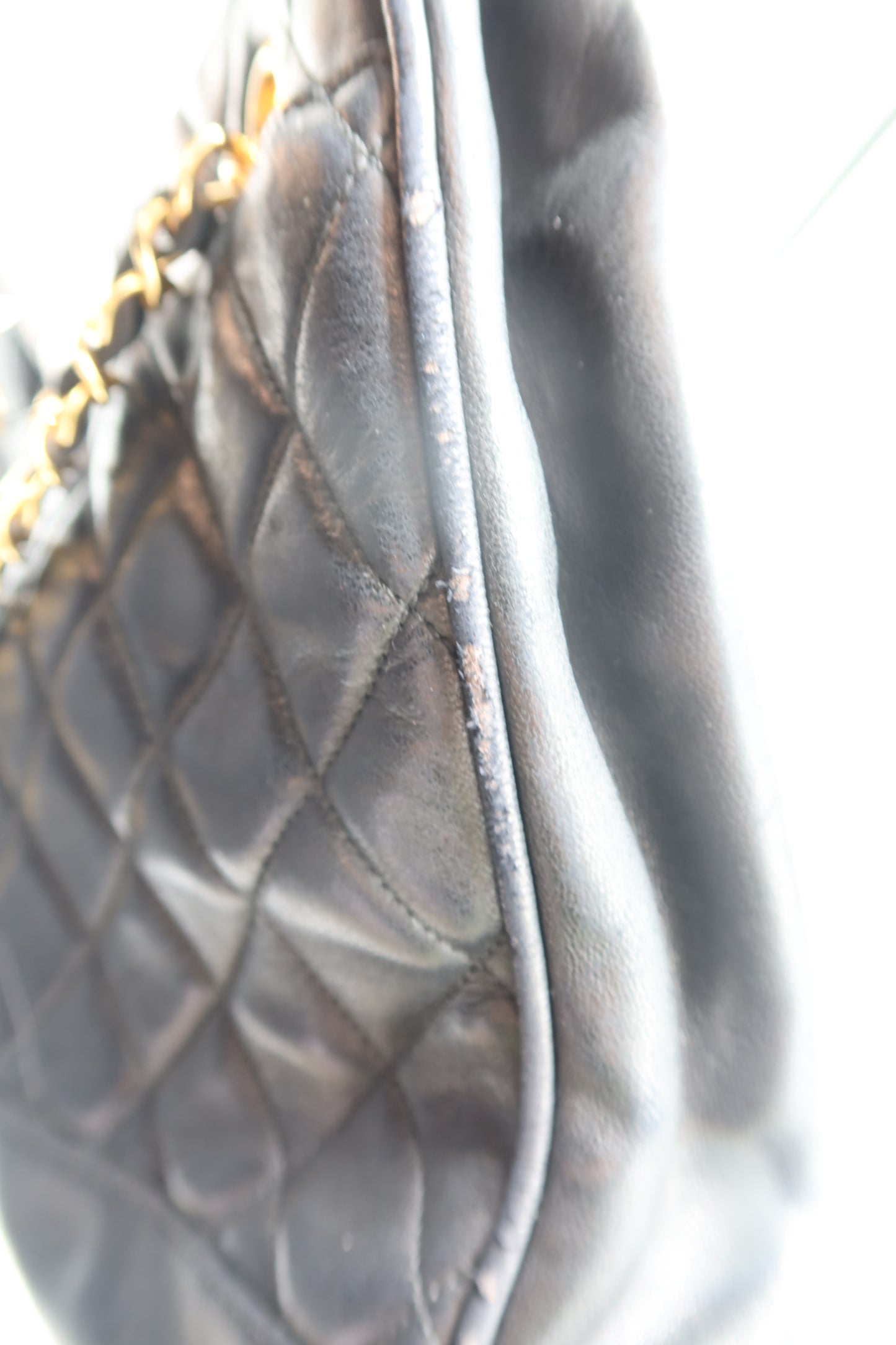 '91-'94 Chanel Quilted Black Tote in Lambskin Leather