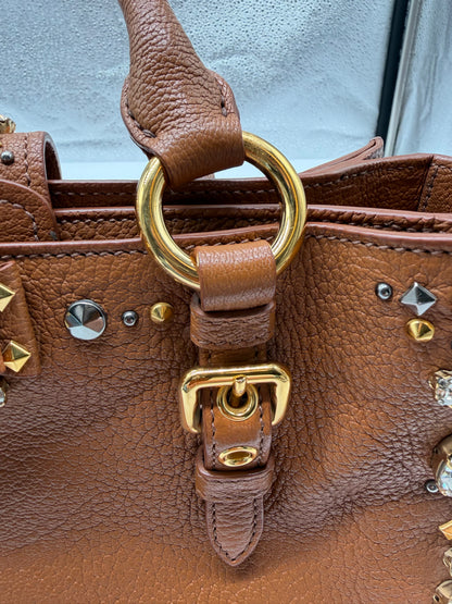 Miu Miu Leather Crystal Embellished Tote