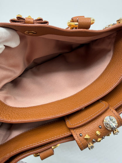 Miu Miu Leather Crystal Embellished Tote