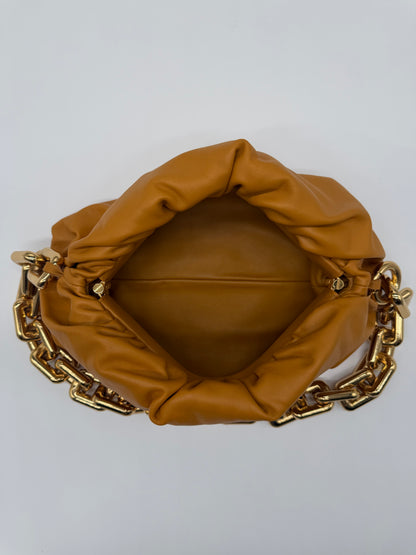 Bottega Veneta Gold Leather Chain Pouch