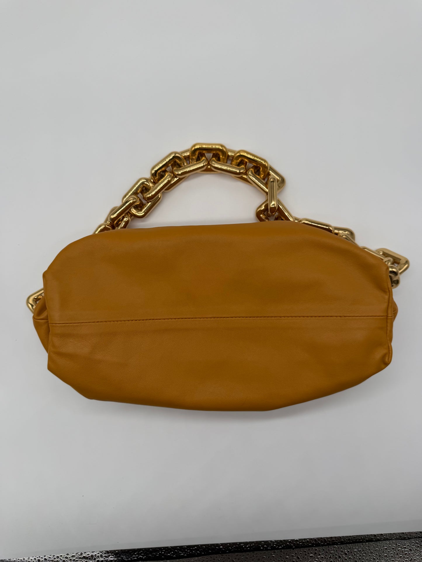 Bottega Veneta Gold Leather Chain Pouch