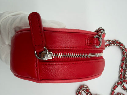2019 Chanel Red/Pink Lambskin Round Crossbody