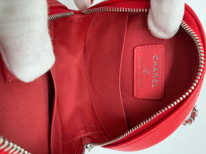 2019 Chanel Red/Pink Lambskin Round Crossbody