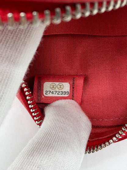 2019 Chanel Red/Pink Lambskin Round Crossbody