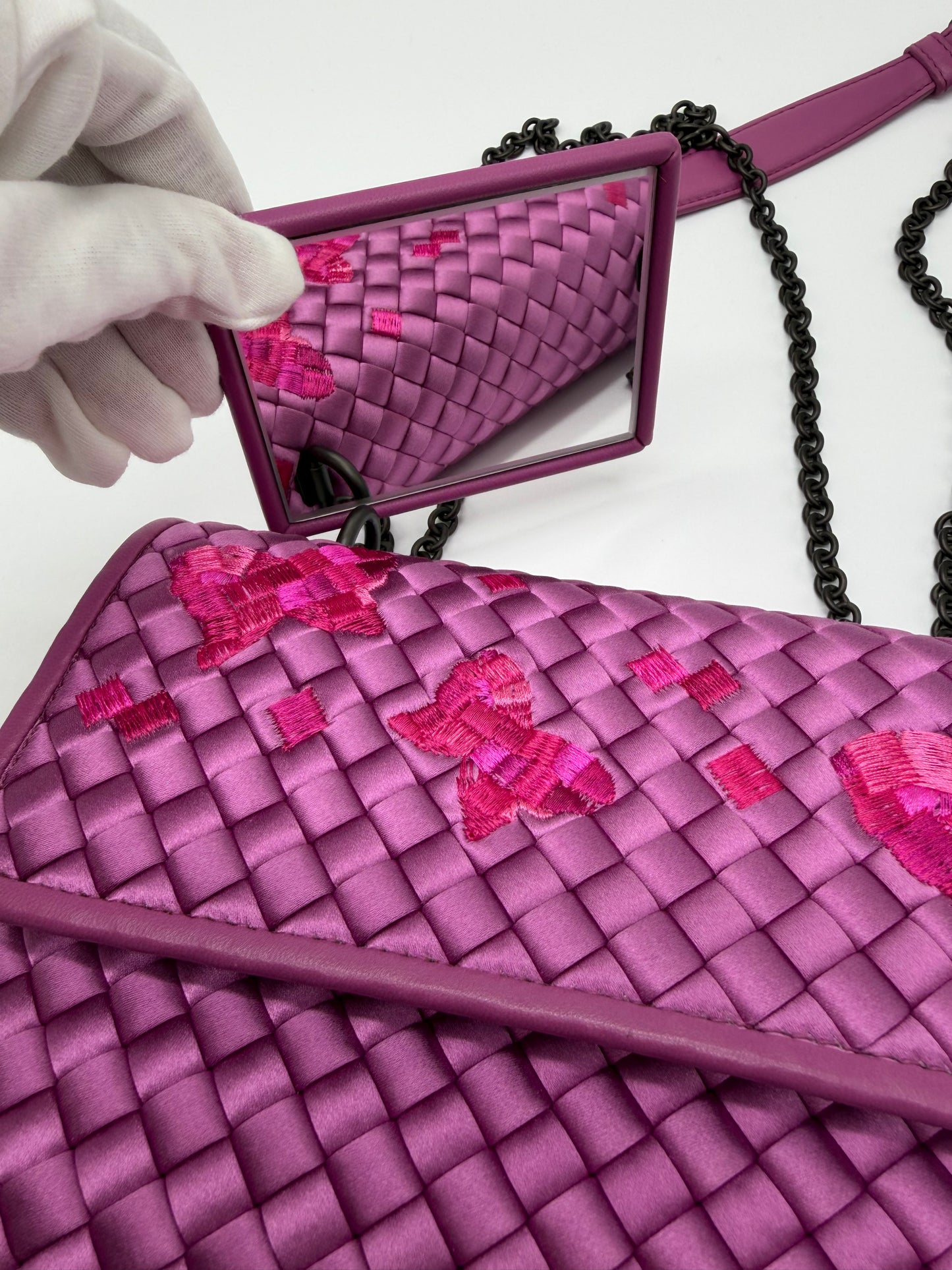 Bottega Veneta Satin Olimpia Butterfly Shoulder Bag