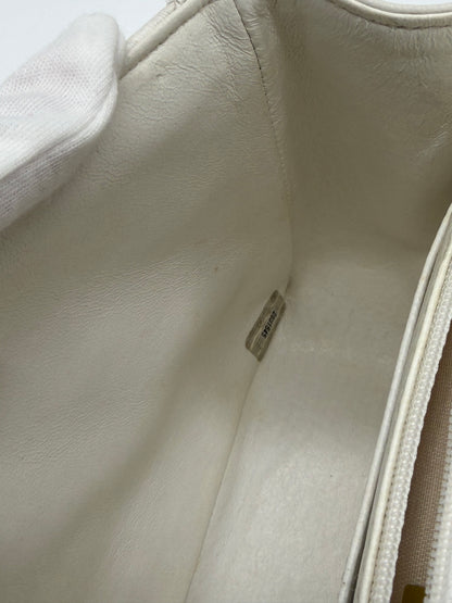 1994 Chanel White Lambskin Tortoiseshell Resin Chain Flap Bag