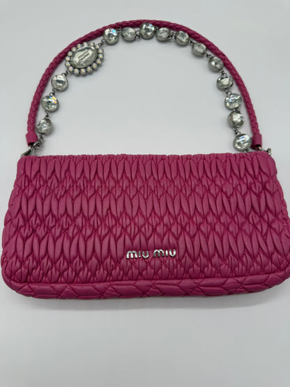 Miu Miu Matelassé Napa Leather Shoulder Bag
